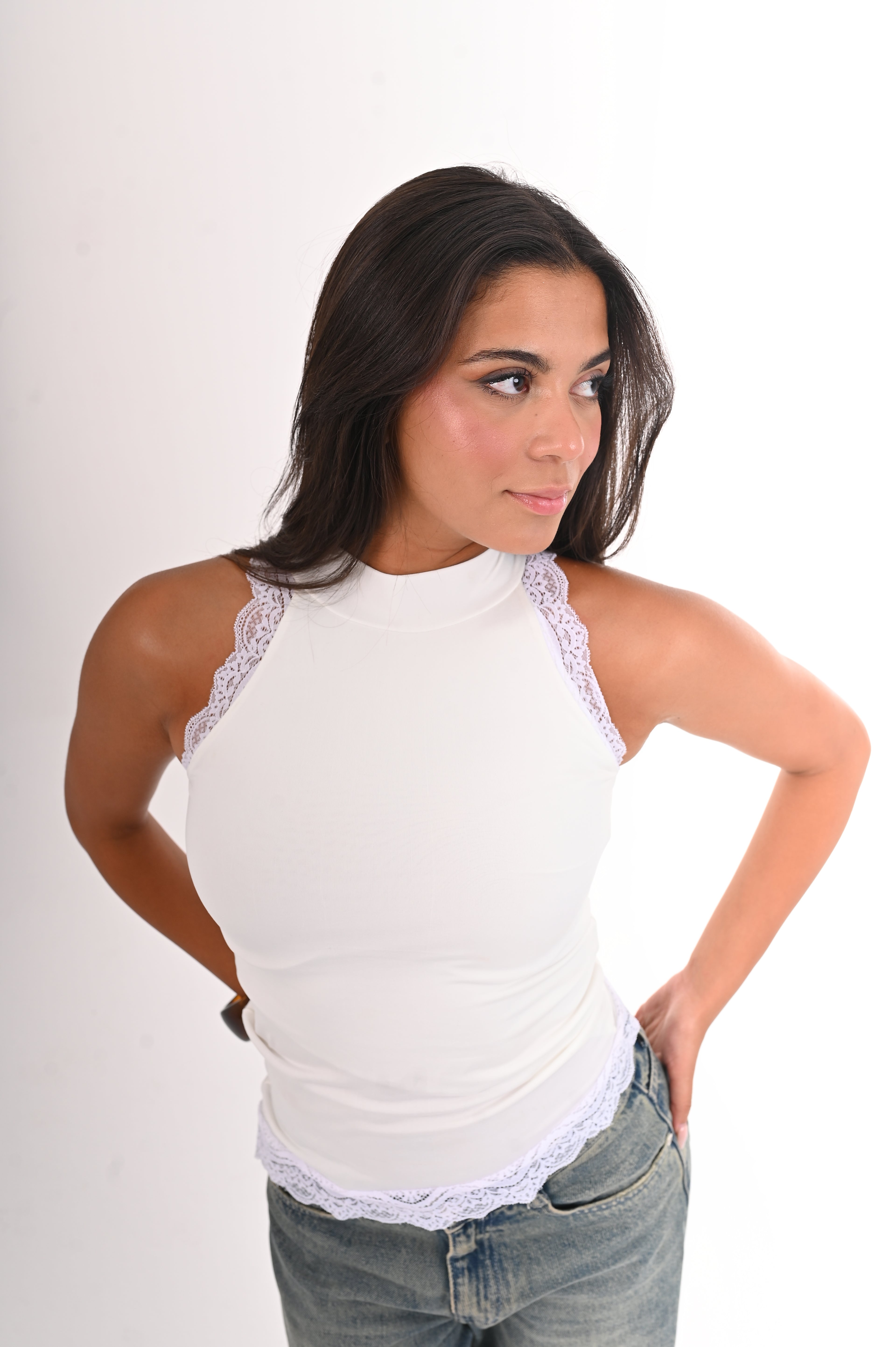 Asymmetric Lace Top