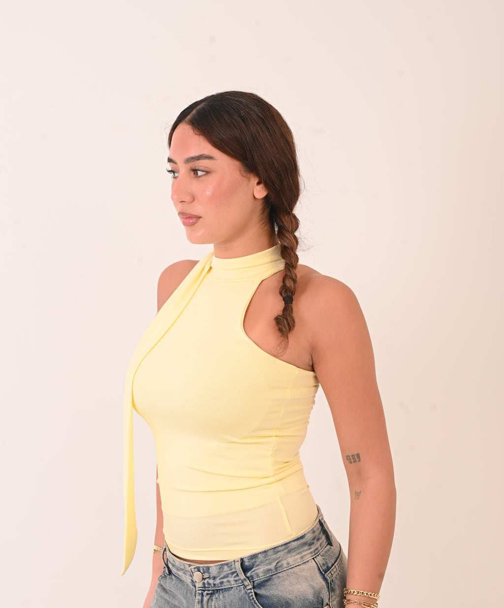 Halter Ribbon Neck - Yellow