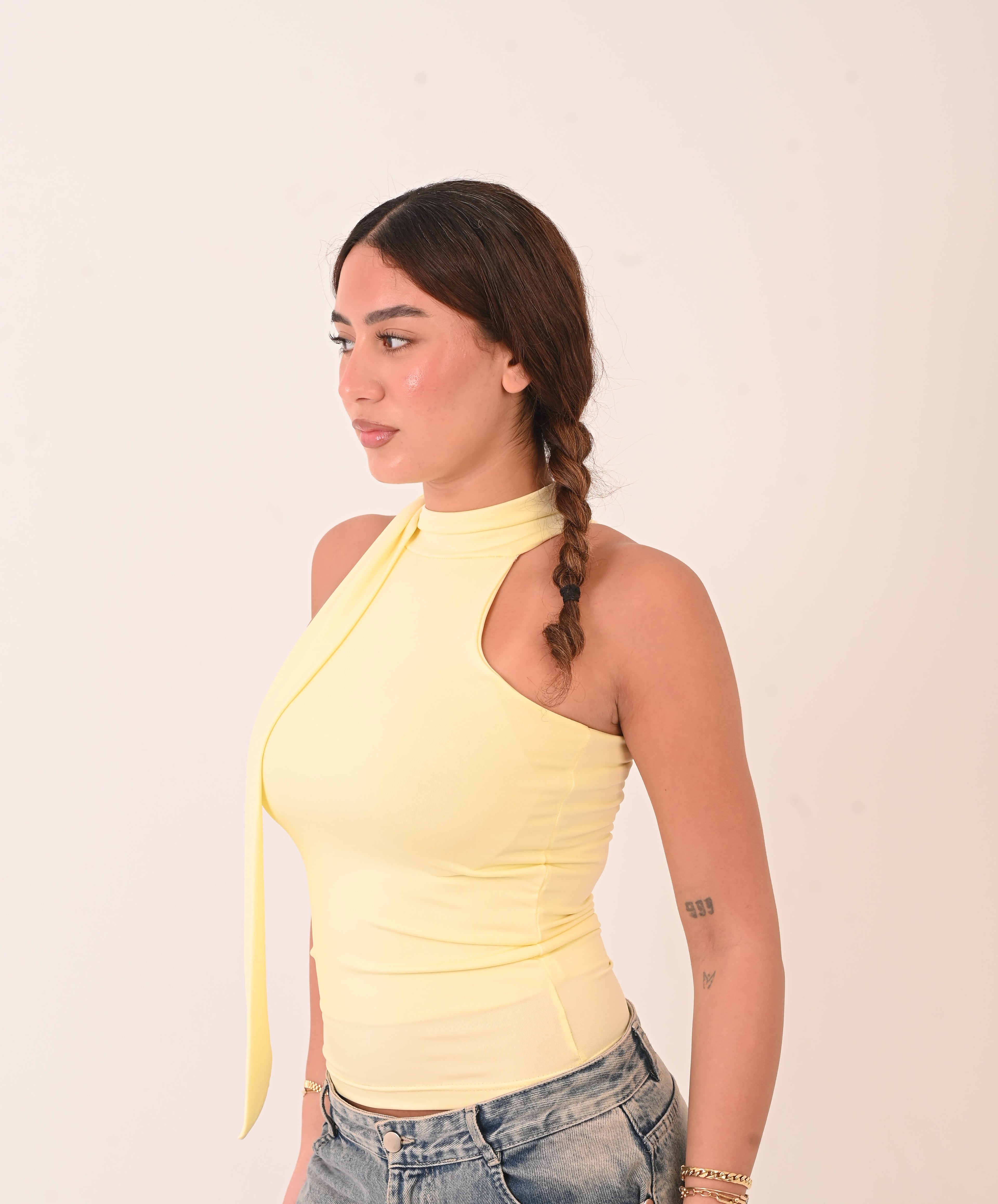 Halter Ribbon Neck - Yellow
