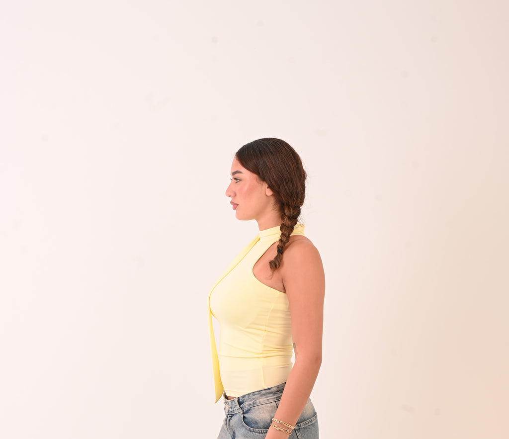 Halter Ribbon Neck - Yellow