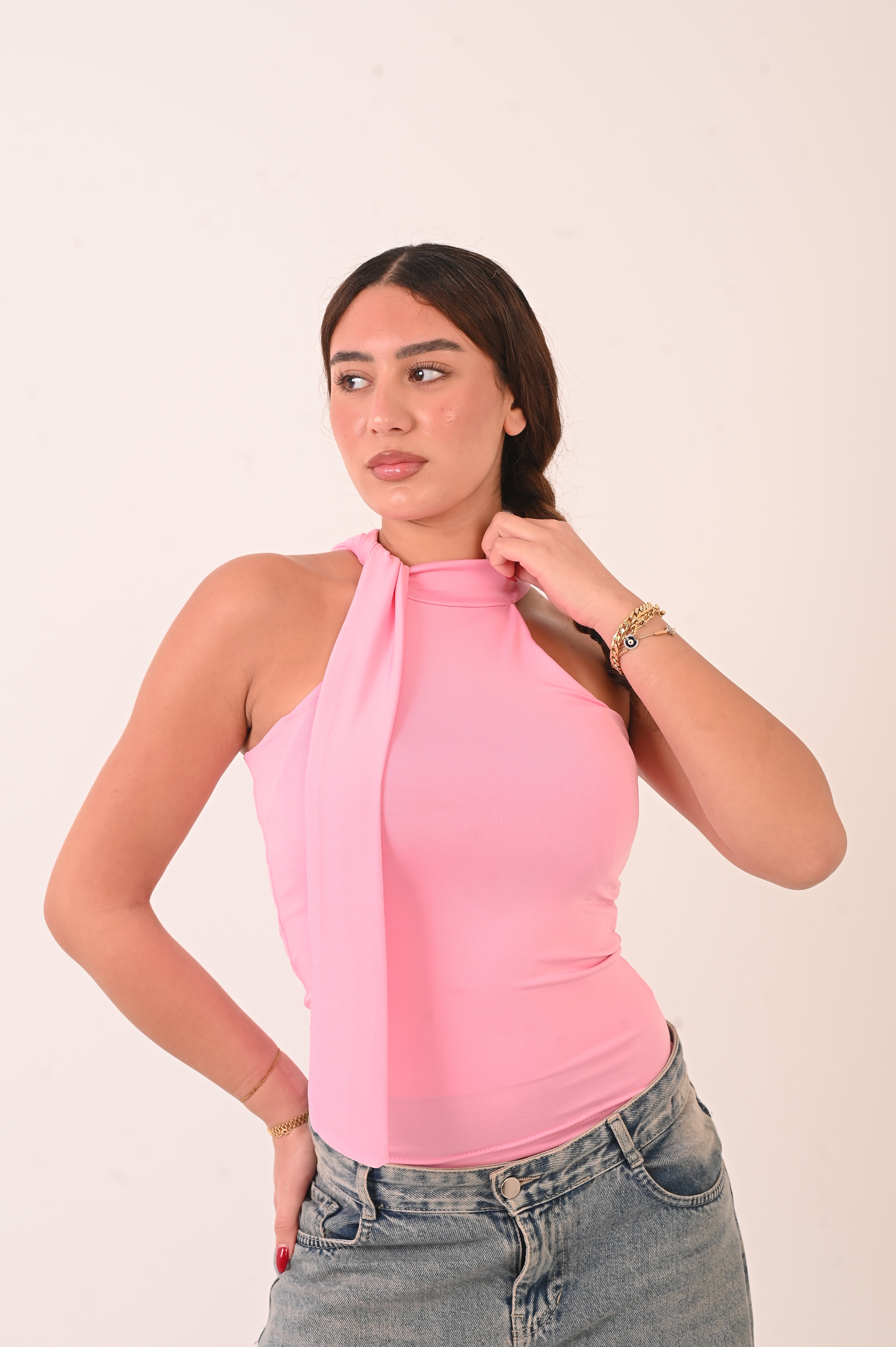 Halter Ribbon Neck - Pink