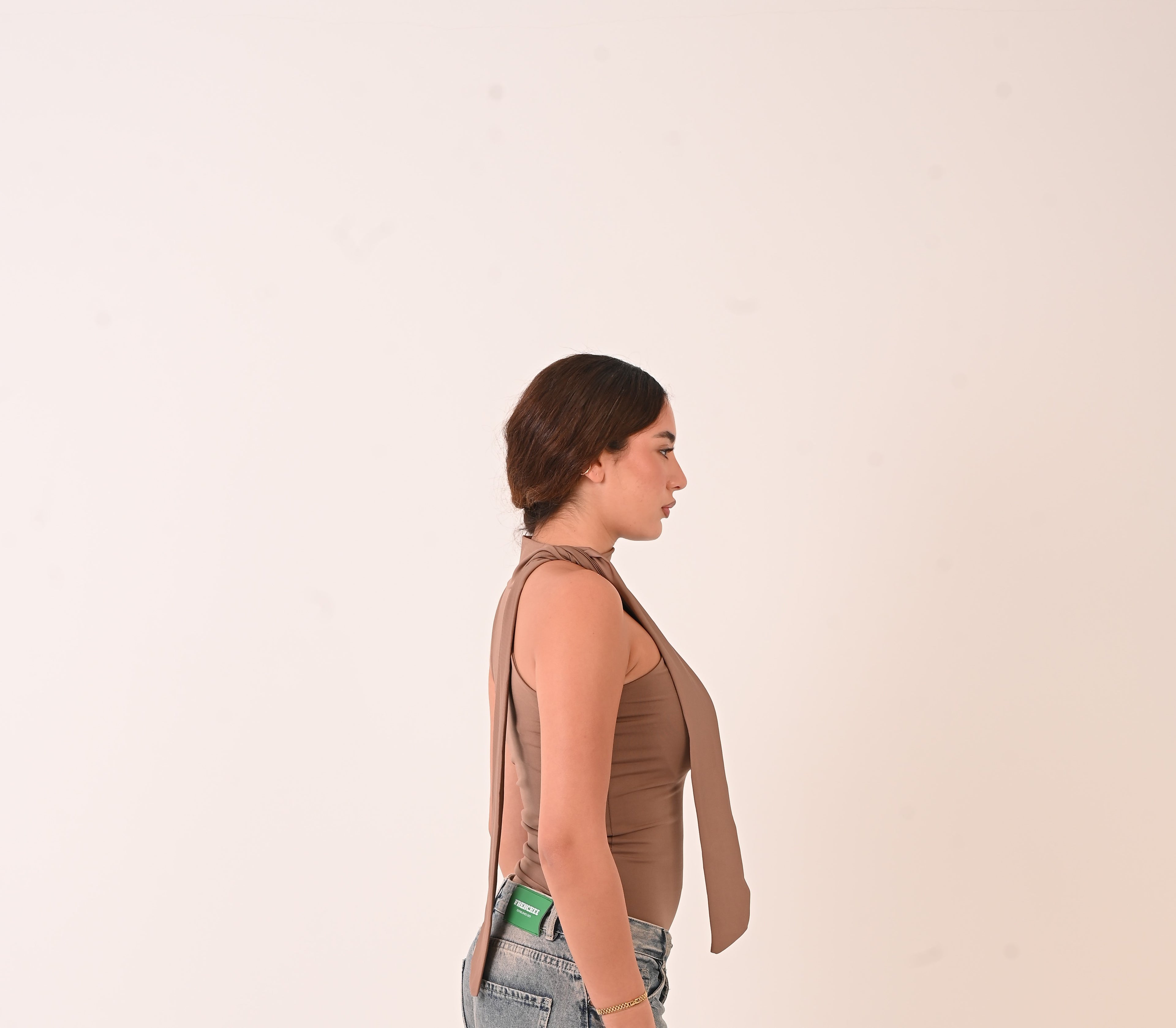 Halter Ribbon Neck - Caffee