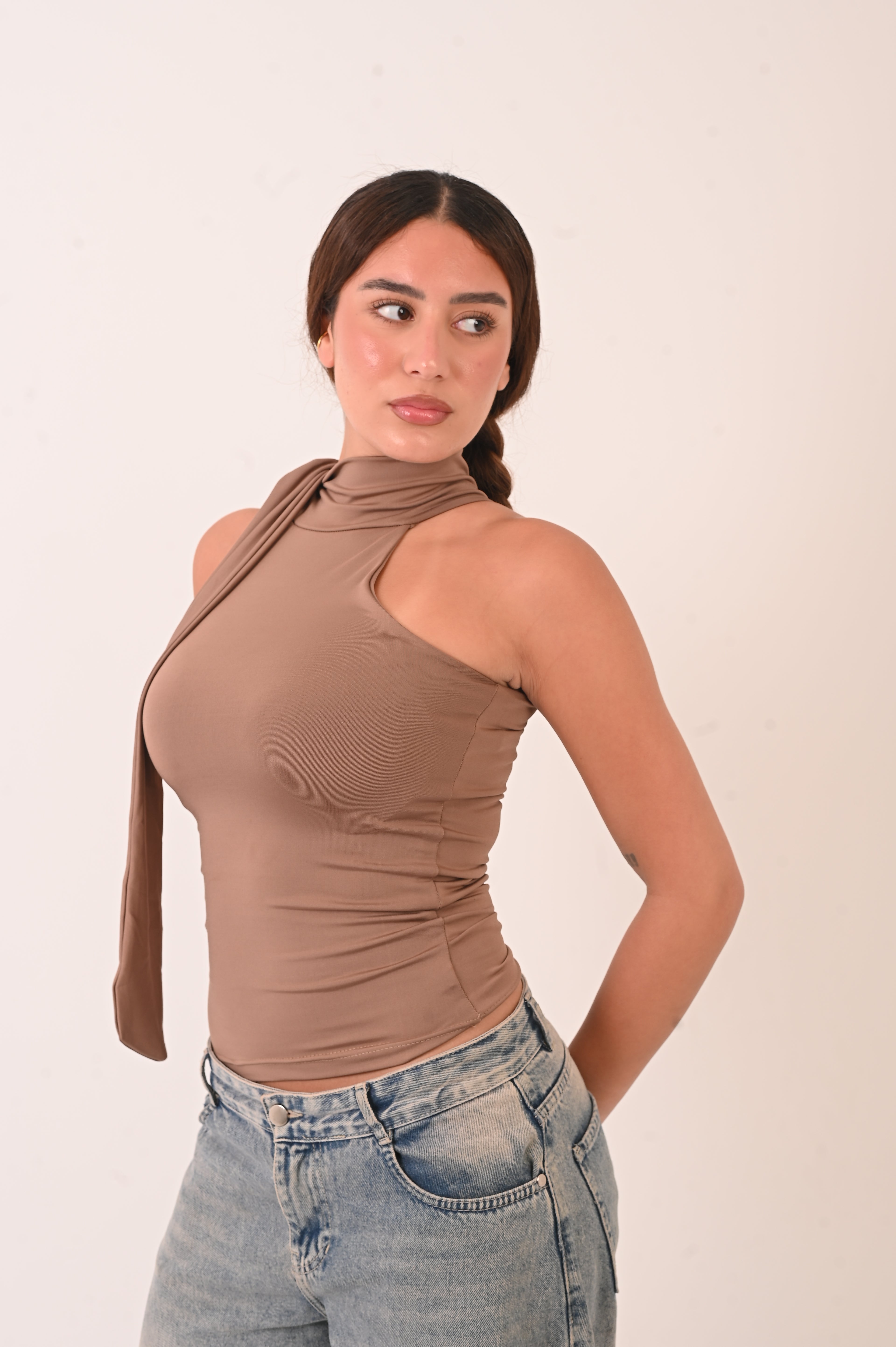 Halter Ribbon Neck - Caffee