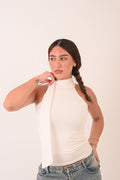 Halter Ribbon Neck -  White